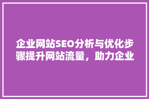 企业网站SEO分析与优化步骤提升网站流量，助力企业腾飞