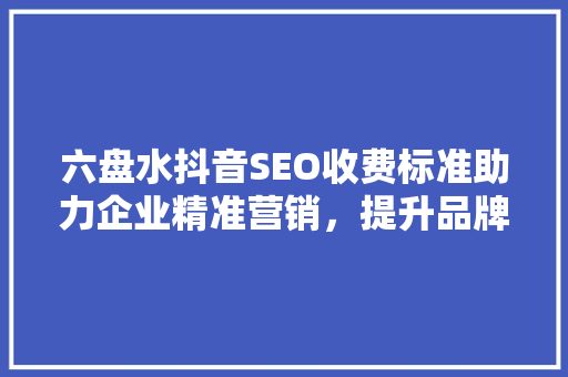六盘水抖音SEO收费标准助力企业精准营销，提升品牌影响力