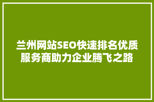 兰州网站SEO快速排名优质服务商助力企业腾飞之路
