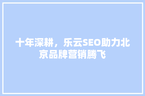 十年深耕，乐云SEO助力北京品牌营销腾飞