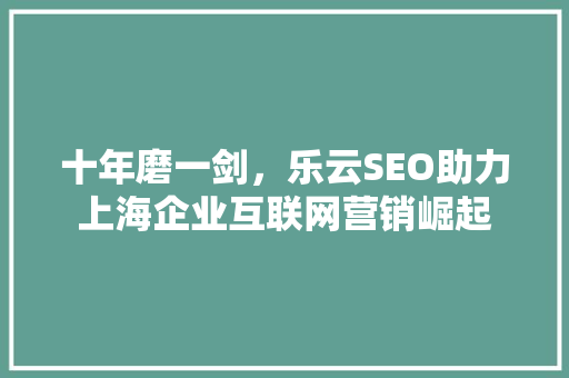 十年磨一剑，乐云SEO助力上海企业互联网营销崛起