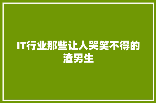 IT行业那些让人哭笑不得的渣男生 商务信函