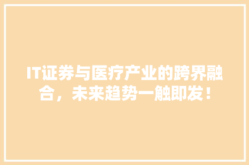 IT证券与医疗产业的跨界融合，未来趋势一触即发！ 前端技术