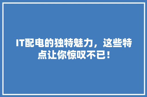 IT配电的独特魅力，这些特点让你惊叹不已！