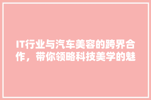 IT行业与汽车美容的跨界合作，带你领略科技美学的魅力！