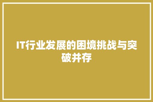 IT行业发展的困境挑战与突破并存 MySQL