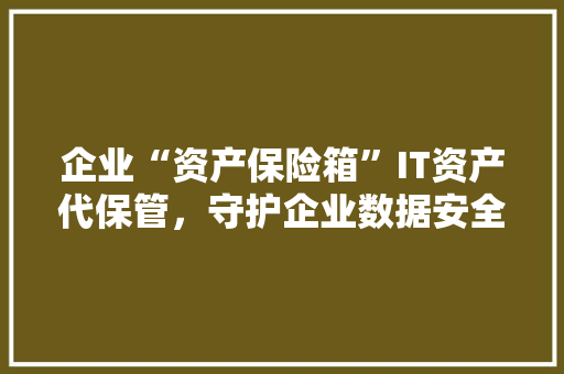 企业“资产保险箱”IT资产代保管，守护企业数据安全！
