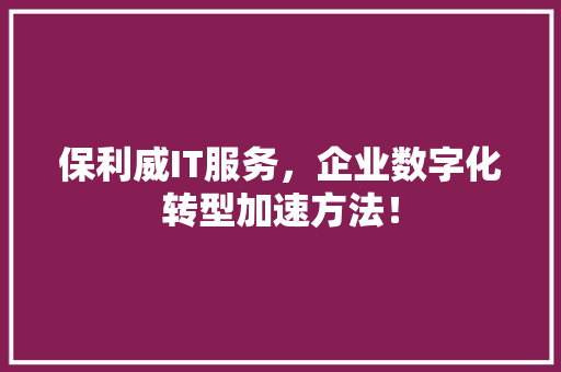 保利威IT服务，企业数字化转型加速方法！ 响应式设计