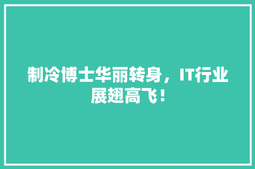 制冷博士华丽转身，IT行业展翅高飞！ MySQL