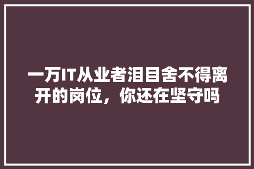 一万IT从业者泪目舍不得离开的岗位，你还在坚守吗 后端技术