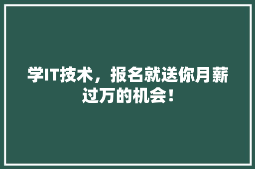 学IT技术，报名就送你月薪过万的机会！ 市场营销范文