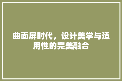 曲面屏时代，设计美学与适用性的完美融合