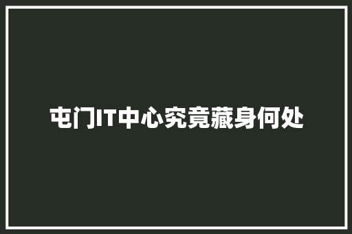 屯门IT中心究竟藏身何处