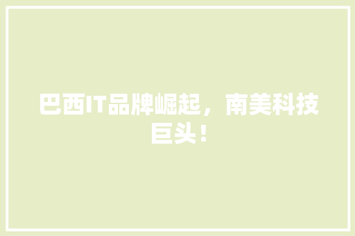 巴西IT品牌崛起，南美科技巨头！