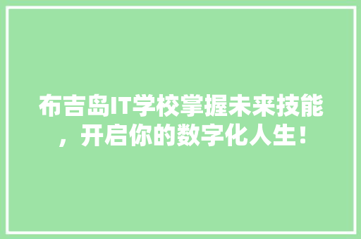 布吉岛IT学校掌握未来技能，开启你的数字化人生！