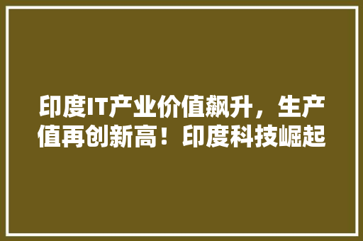 印度IT产业价值飙升，生产值再创新高！印度科技崛起的秘密！ 市场营销范文