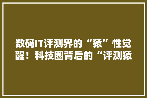 数码IT评测界的“猿”性觉醒！科技圈背后的“评测猿”江湖
