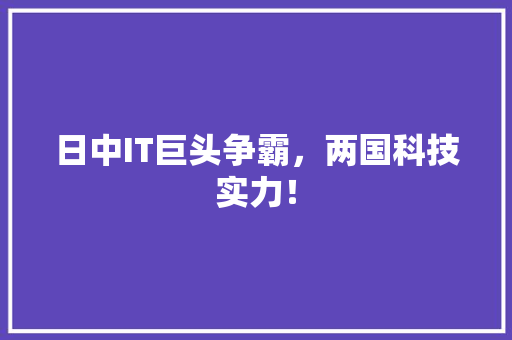 日中IT巨头争霸，两国科技实力！