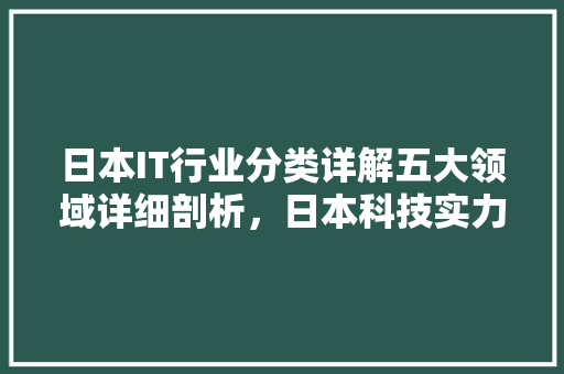 日本IT行业分类详解五大领域详细剖析，日本科技实力！ 缓存Redis