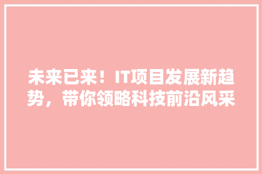 未来已来！IT项目发展新趋势，带你领略科技前沿风采 项目报告