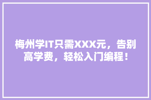 梅州学IT只需XXX元，告别高学费，轻松入门编程！ 项目报告
