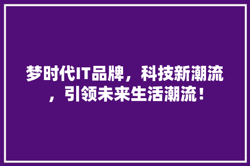 梦时代IT品牌，科技新潮流，引领未来生活潮流！ 缓存Redis