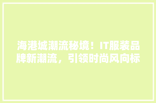 海港城潮流秘境！IT服装品牌新潮流，引领时尚风向标！ 前端技术