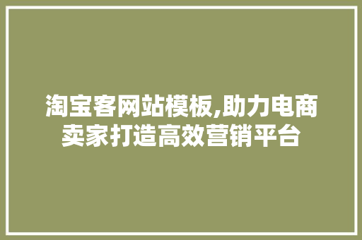 淘宝客网站模板,助力电商卖家打造高效营销平台 响应式设计