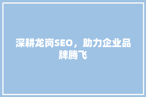 深耕龙岗SEO，助力企业品牌腾飞 响应式设计