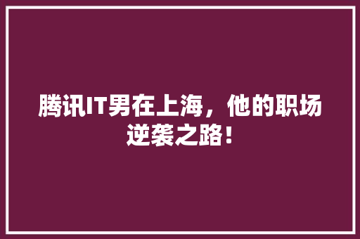 腾讯IT男在上海，他的职场逆袭之路！ 网站建设