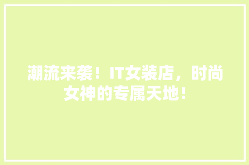潮流来袭！IT女装店，时尚女神的专属天地！ 响应式设计