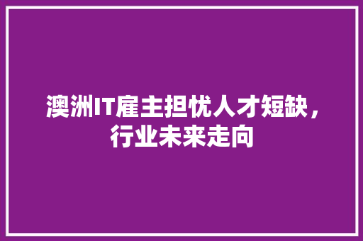 澳洲IT雇主担忧人才短缺，行业未来走向 前端技术