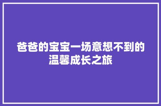 爸爸的宝宝一场意想不到的温馨成长之旅