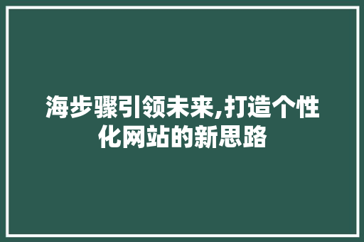 海步骤引领未来,打造个性化网站的新思路 项目报告
