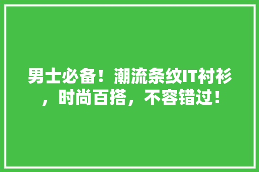 男士必备！潮流条纹IT衬衫，时尚百搭，不容错过！