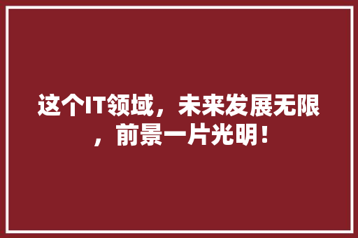 这个IT领域，未来发展无限，前景一片光明！ 响应式设计