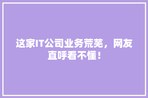 这家IT公司业务荒芜，网友直呼看不懂！ 响应式设计