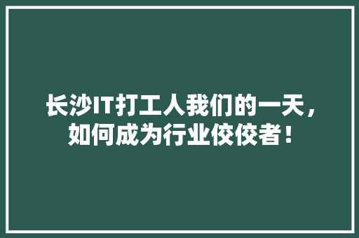 长沙IT打工人我们的一天，如何成为行业佼佼者！ 缓存Redis