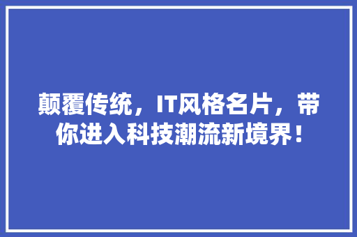 颠覆传统，IT风格名片，带你进入科技潮流新境界！