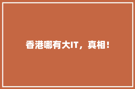 香港哪有大IT，真相！ 响应式设计