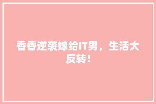 香香逆袭嫁给IT男，生活大反转！