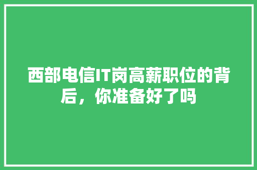西部电信IT岗高薪职位的背后，你准备好了吗 响应式设计