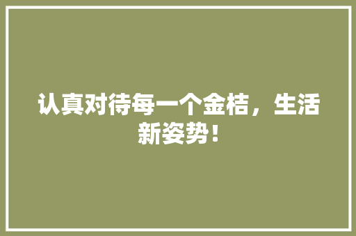 认真对待每一个金桔，生活新姿势！