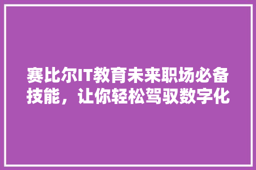 赛比尔IT教育未来职场必备技能，让你轻松驾驭数字化时代！ 前端技术