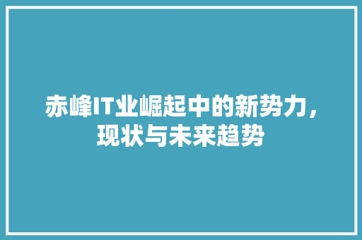 赤峰IT业崛起中的新势力，现状与未来趋势