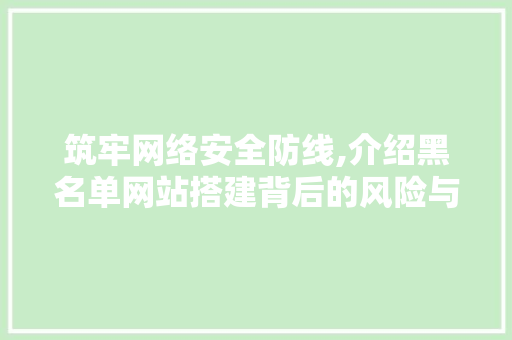 筑牢网络安全防线,介绍黑名单网站搭建背后的风险与应对步骤
