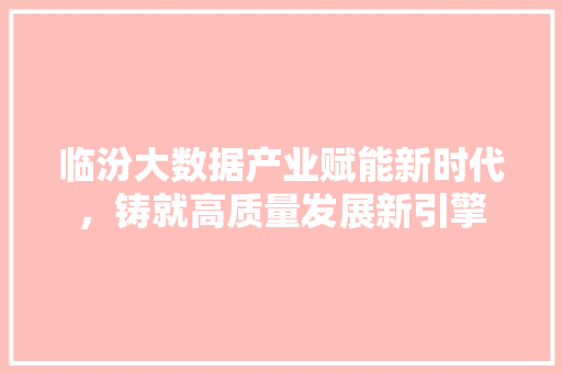 临汾大数据产业赋能新时代，铸就高质量发展新引擎