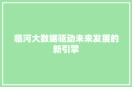 临河大数据驱动未来发展的新引擎