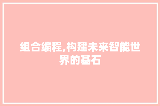 组合编程,构建未来智能世界的基石