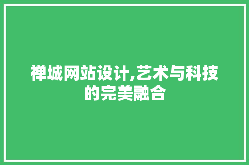 禅城网站设计,艺术与科技的完美融合